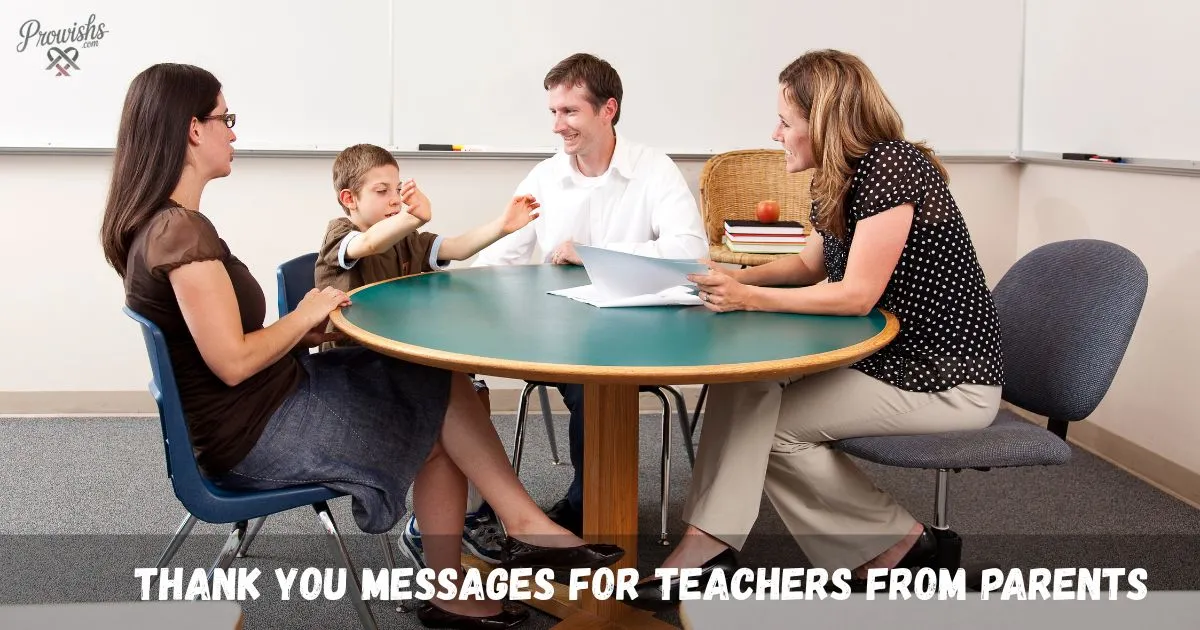 Thank You Messages For Teachers From Parents