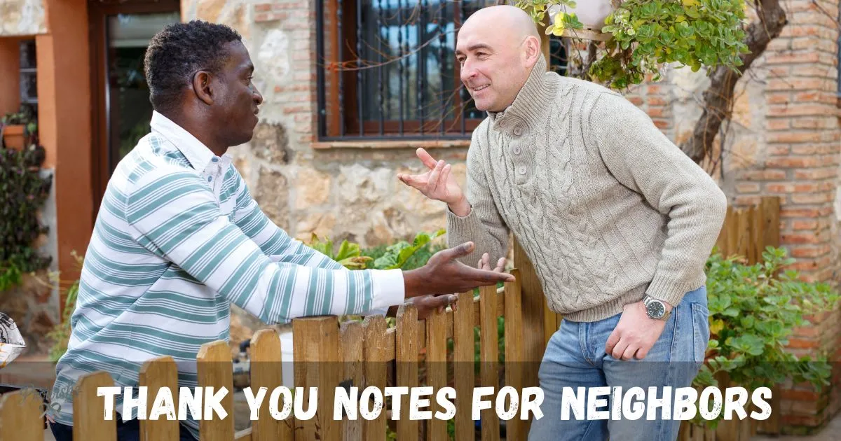 Thank You Notes For Neighbors