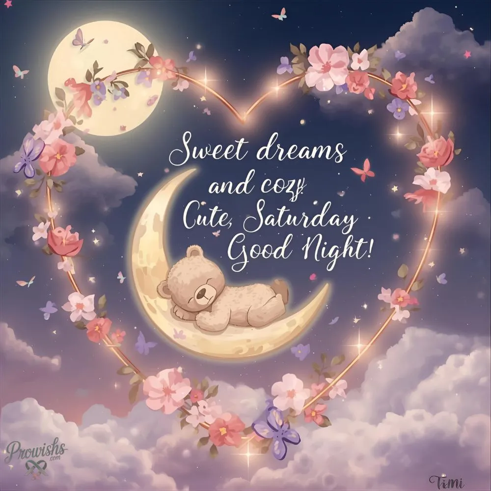 Cute Saturday Good Night Wishes