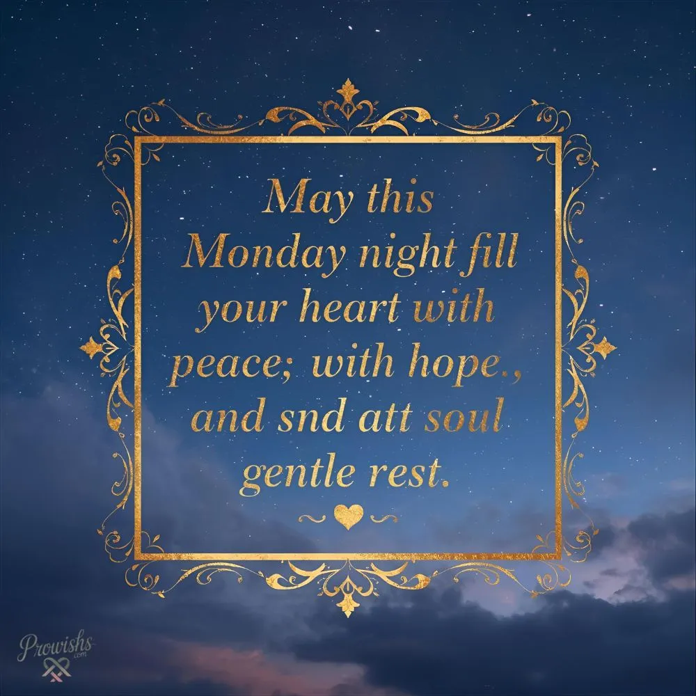 Monday Good Night Wishes and Prayers