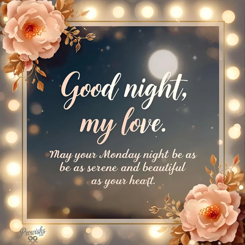 Monday Good Night Wishes for Her