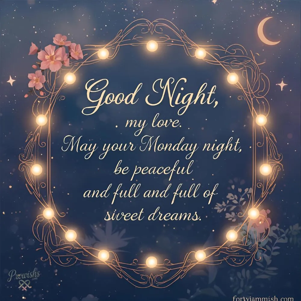 Monday Good Night Wishes for Him