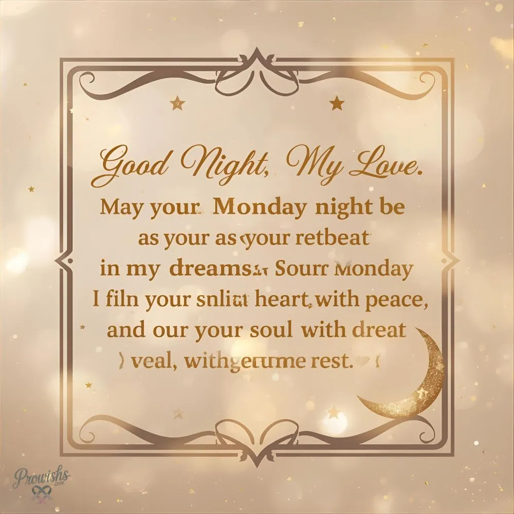 Monday Good Night Wishes to My Love