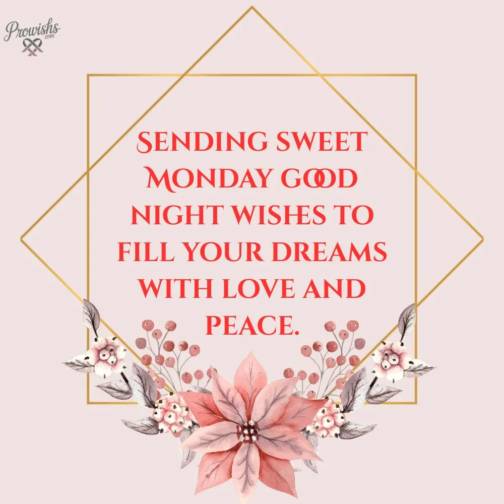 Sweet Monday Good Night Wishes
