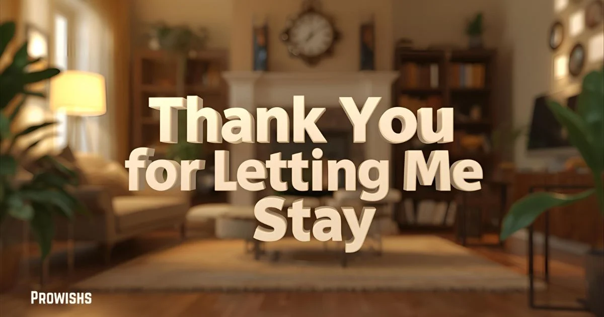 Thank You For Letting Me Stay